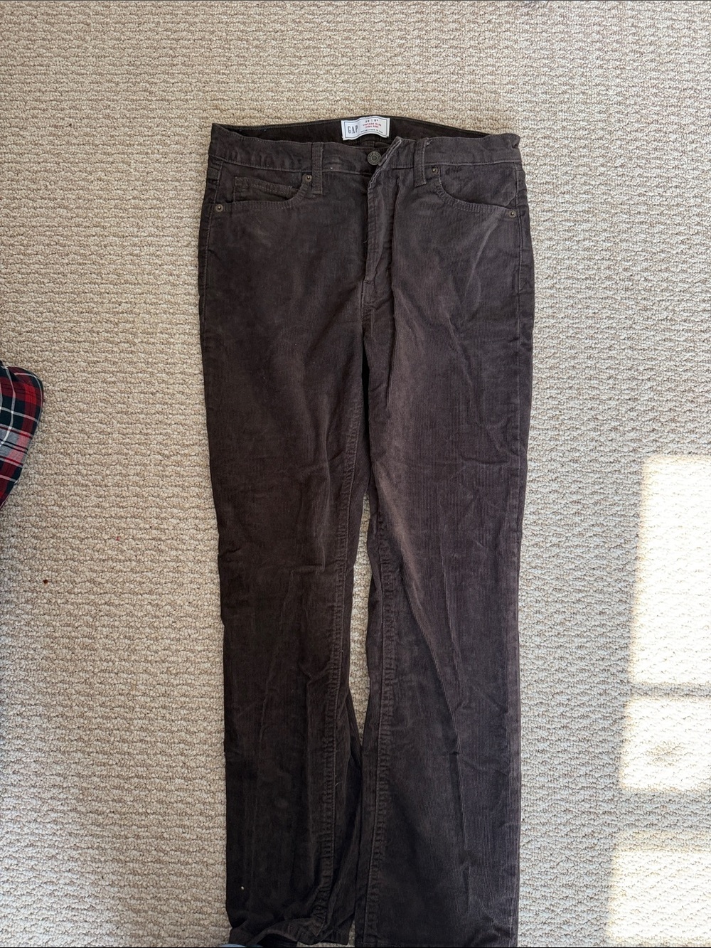 GAP Women's Dark Brown Corduroy Vintage Slim Jeans